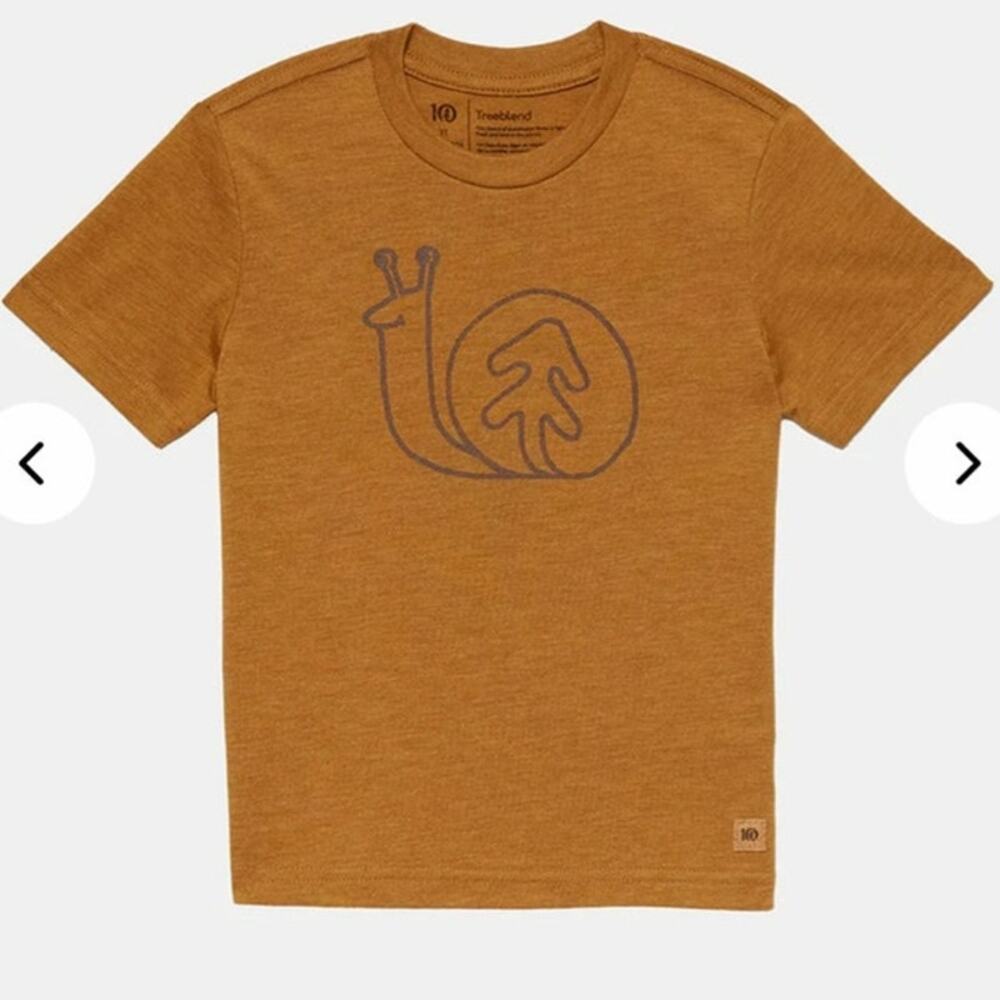 Tentree Snail Ten T-Shirt Eco-Friendly Crew Neck Graphic T-Shirt Size 2T